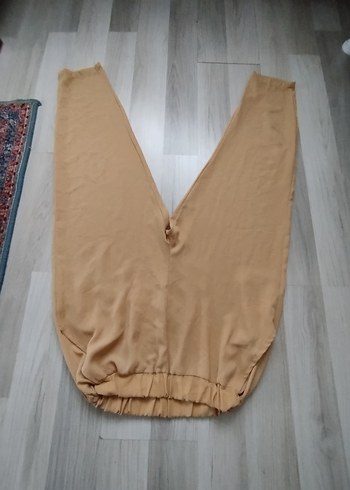 Bej Midi Keten Kadın Kumaş Pantolon
