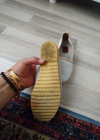 Kadın Beyaz Örgü Dolgu Topuk Espadril - Görsel 5