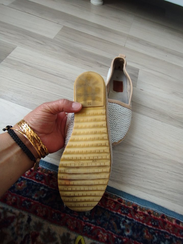 Kadın Beyaz Örgü Dolgu Topuk Espadril - Görsel 5