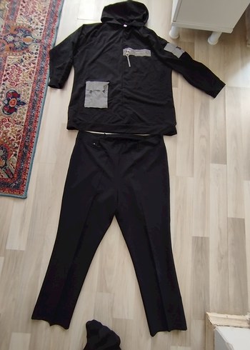 Siyah Midi Hamile Tulum, Uzun Kollu, Kemerli - Görsel 7