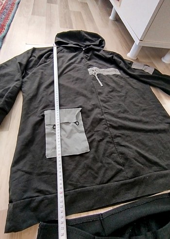 Siyah Midi Hamile Tulum, Uzun Kollu, Kemerli - Görsel 8