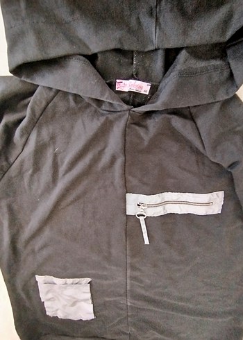 Siyah Midi Hamile Tulum, Uzun Kollu, Kemerli - Görsel 9