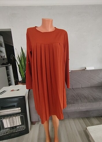 40 Beden turuncu Renk Kiremit rengi tunik