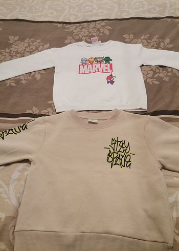 MARVEL Baskılı Beyaz ve defacto Erkek Çocuk Sweatshirt - Görsel 2