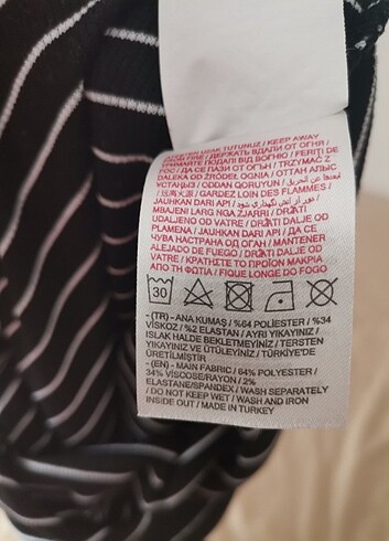 LC Waikiki Lcw 13-14 yaş yarım boğazlı ince kumaş çizgili önünde inci var d