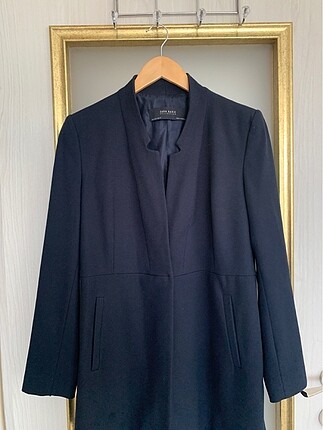 l Beden #zara marka lacivert uzun ceket #mango #zara #adl #fabrika #bers