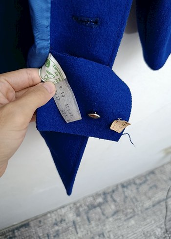 Düğmeli Erkek Çocuk Mavi Kaban - Görsel 5