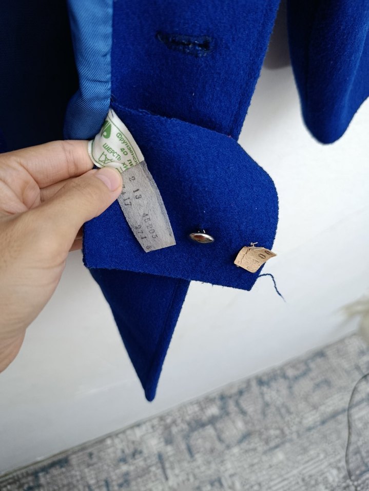 Düğmeli Erkek Çocuk Mavi Kaban - Görsel 5