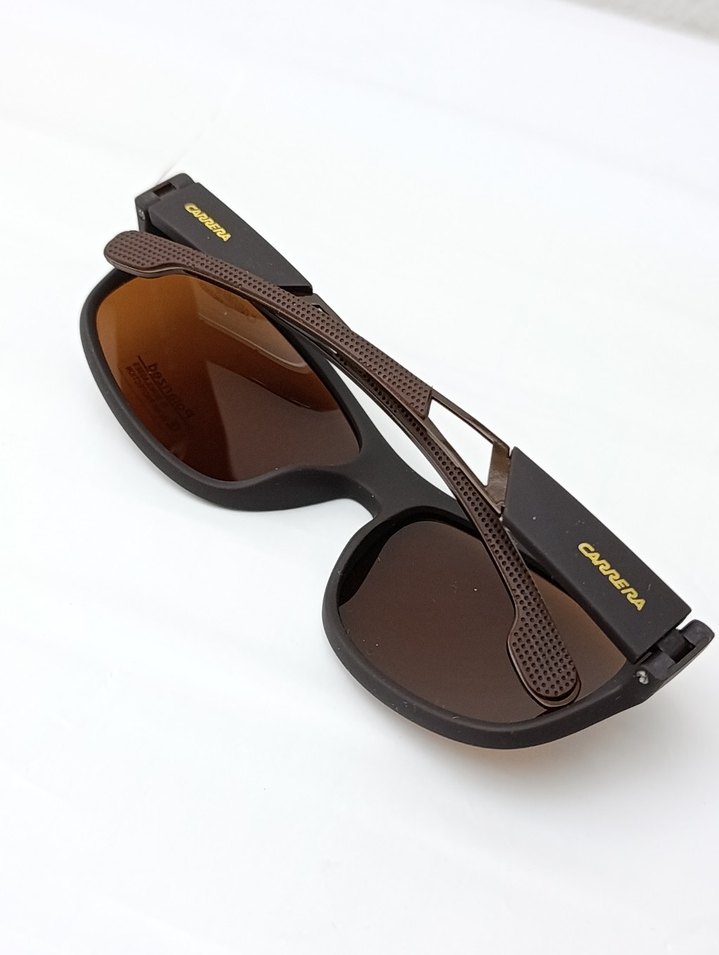 Kahverengi Minimalist Biker Güneş Gözlüğü - Görsel 3