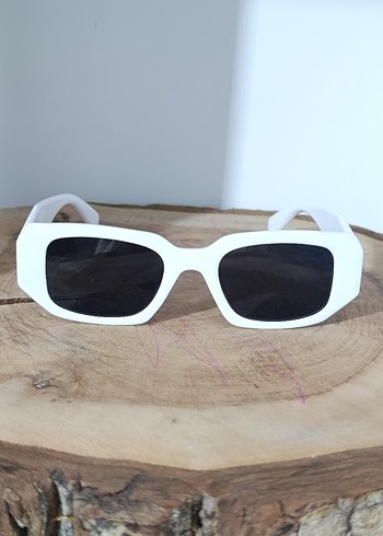 Dikdörtgen Beyaz Kadın Güneş Gözlüğü - Görsel 4