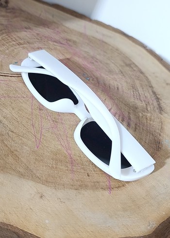 Beyaz Retro Kadın Güneş Gözlüğü - Görsel 5