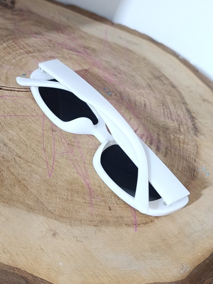 Beyaz Retro Kadın Güneş Gözlüğü - Görsel 5