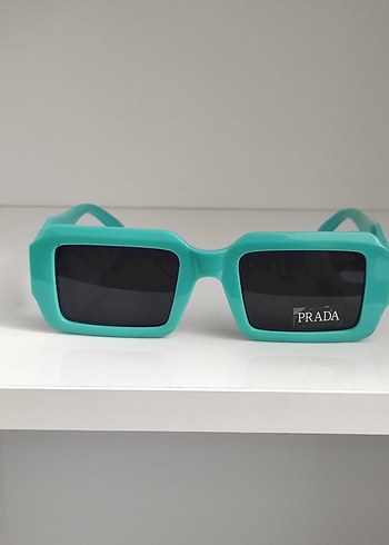 Turkuaz dikdörtgen Kadın güneş Gözlüğü - Görsel 2