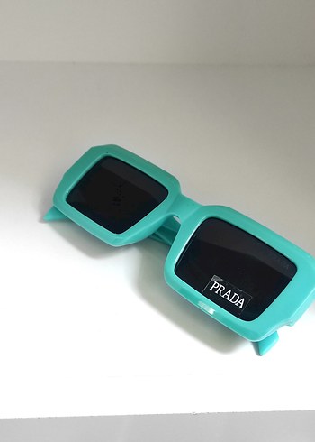 Turkuaz dikdörtgen Kadın güneş Gözlüğü - Görsel 3