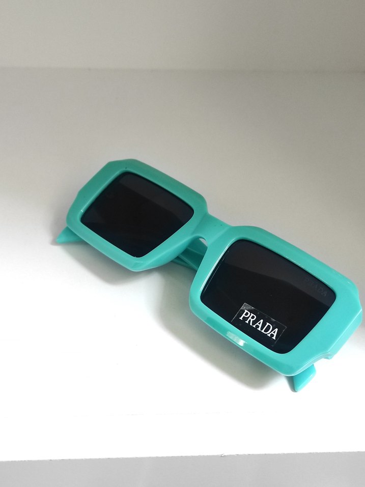 Turkuaz dikdörtgen Kadın güneş Gözlüğü - Görsel 3