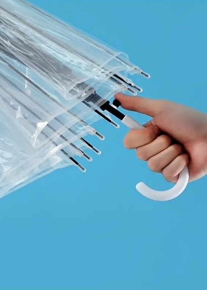 Şeffaf pratik şemsiye - Görsel 2