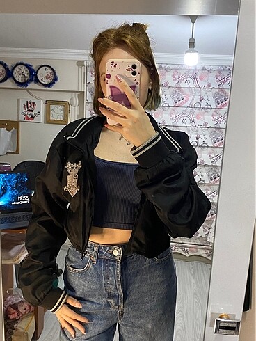 Siyah Bomber ceket