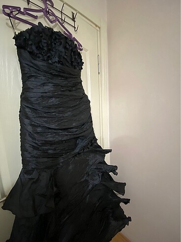 Mango Balık model siyah abiye elbise