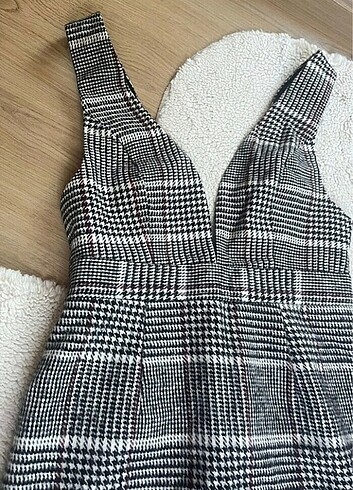 Ekose kısa salopet - Görsel 3