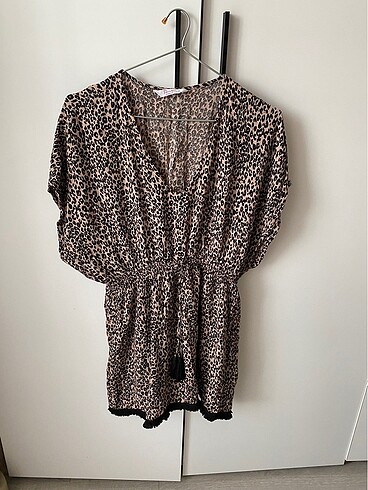 s Beden Penti leopar desenli beachwear