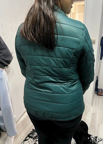 Yeşil Fermuarlı Kadın Ceket - Görsel 2