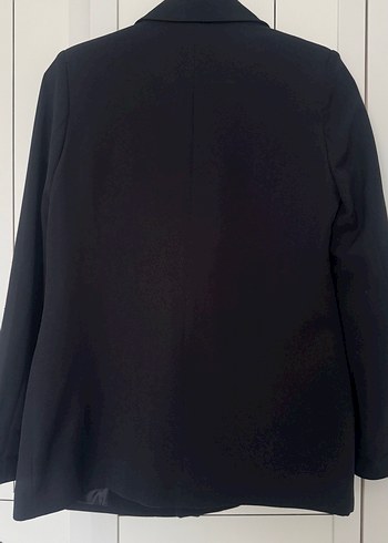 Kadın Siyah Düğmeli Blazer Ceket - Görsel 4