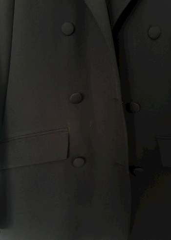 Kadın Siyah Düğmeli Blazer Ceket - Görsel 3