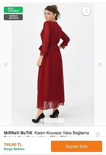 s Beden Bordo elbise