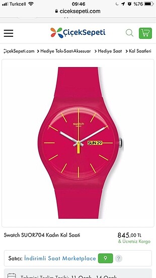 ORİJİNAL SWATCH SIFIRA YAKIN TERTEMİZ FUŞYA RENK