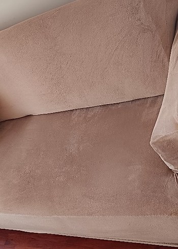 Süet Detaylı Beyaz Angora Kumaş Koltuk Kılıfı - Görsel 4