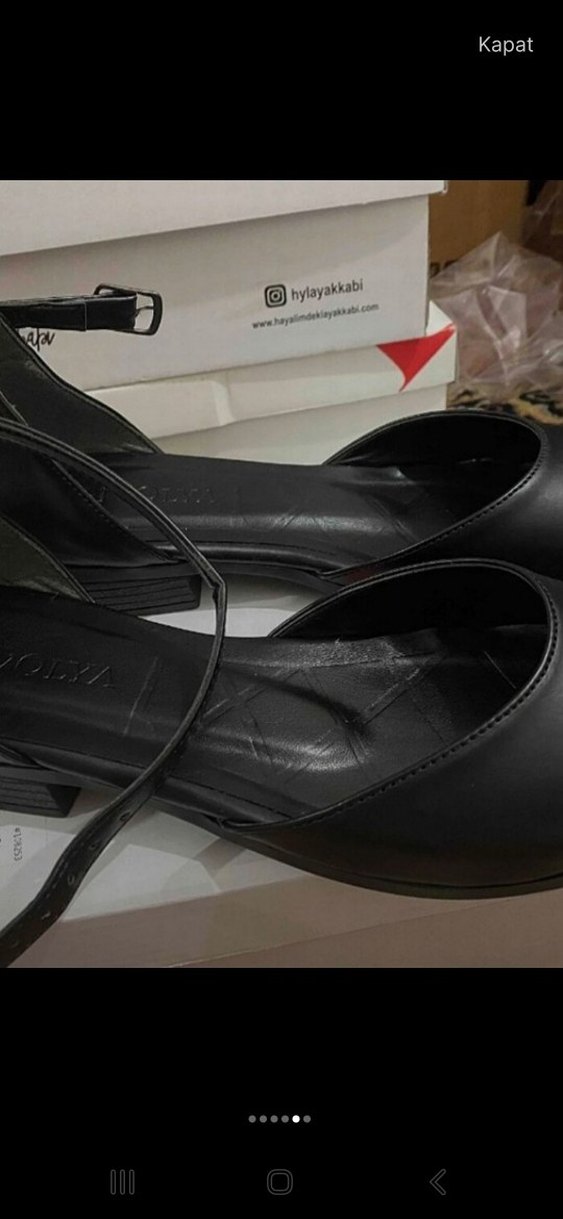 Siyah Tokalı Kadın Ayakkabı - Görsel 5