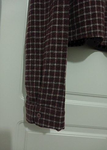 Bordo Pamuklu Uzun Kollu Kadın Gömlek - Görsel 5