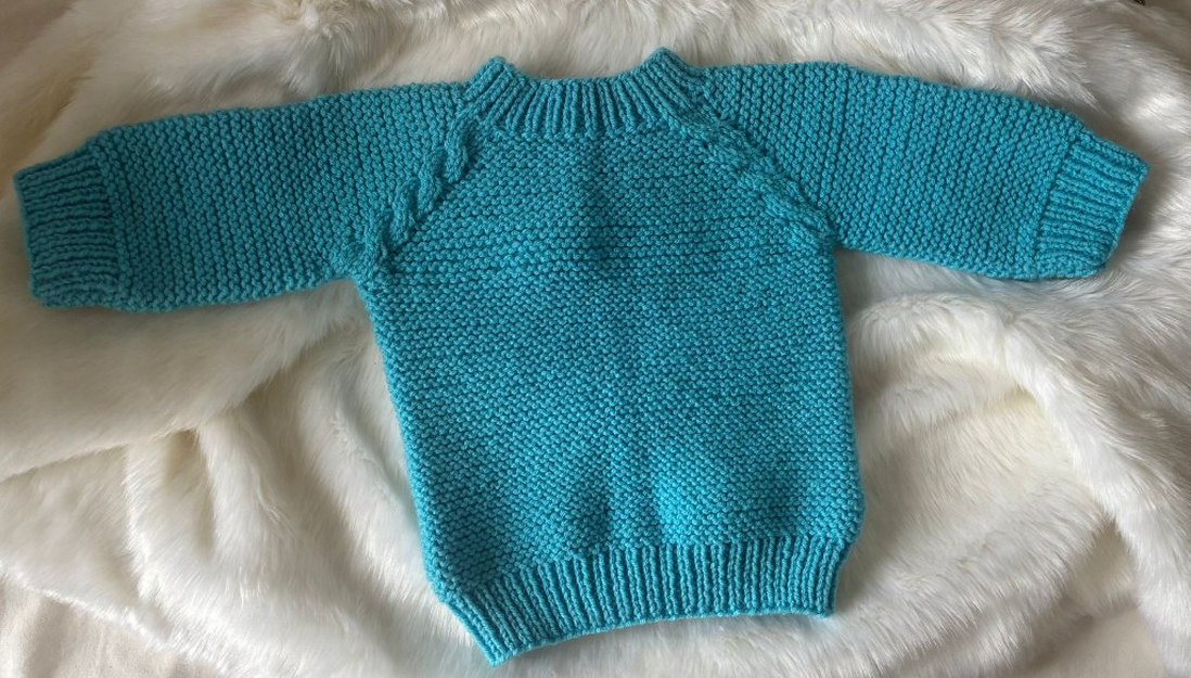 Turkuaz Erkek Çocuk Örgü Hırka - Görsel 2