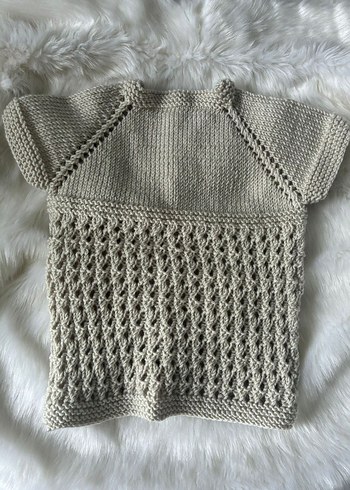 Kısa Kollu Bej Triko Hırka - Görsel 2