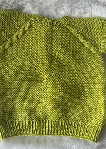 Kız Çocuk Yeşil Örgü Hırka - Görsel 2