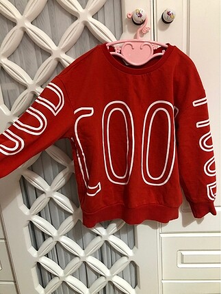 6-7 Yaş Kırmızı Sweatshirt