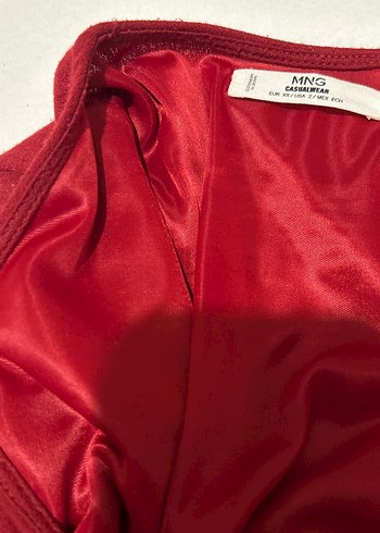 Mango Bordo Uzun Kollu Şort Tulum - Görsel 3