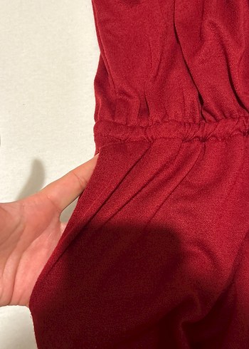 Mango Bordo Uzun Kollu Şort Tulum - Görsel 5