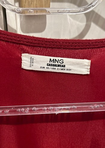 Mango Bordo Uzun Kollu Şort Tulum - Görsel 2