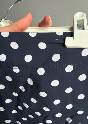 Lacivert Puantiyeli Midi Etek - Görsel 2