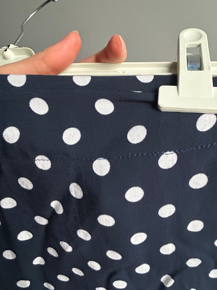 Lacivert Puantiyeli Midi Etek - Görsel 2