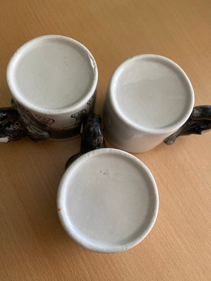 MUDO Fil Figürlü Gri Seramik Fincan Seti - Görsel 3