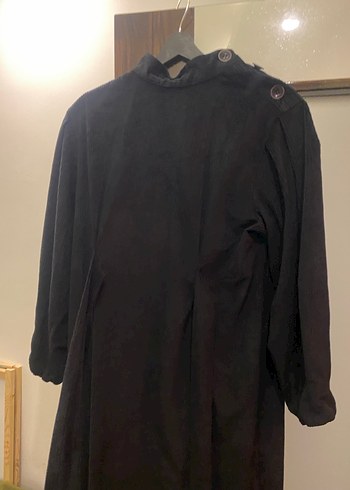 Zonnat kadife siyah elbise - Görsel 4