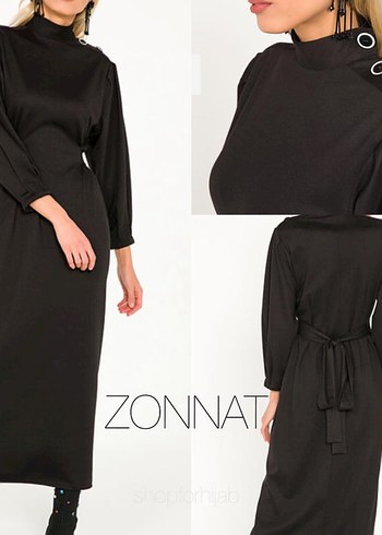 Zonnat kadife siyah elbise - Görsel 3
