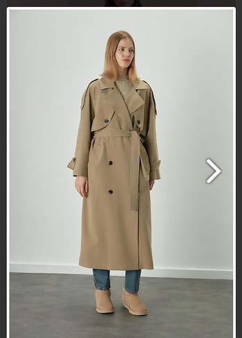 MANUKA Kadın Uzun Trençkot - Görsel 4