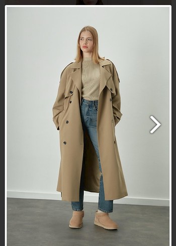 MANUKA Kadın Uzun Trençkot - Görsel 3