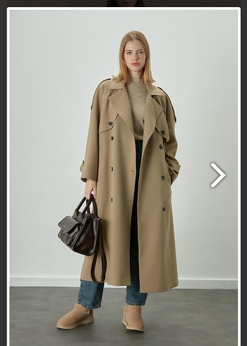 MANUKA Kadın Uzun Trençkot - Görsel 2