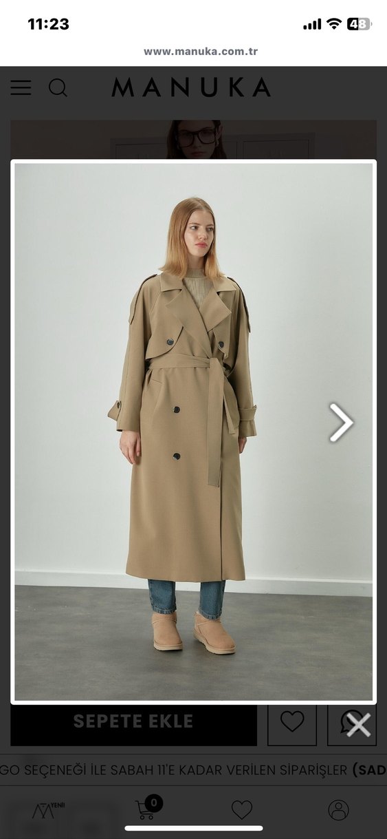 MANUKA Kadın Uzun Trençkot - Görsel 4