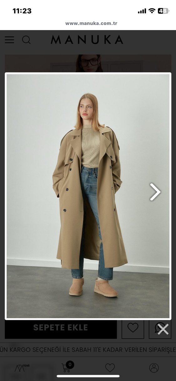 MANUKA Kadın Uzun Trençkot - Görsel 3