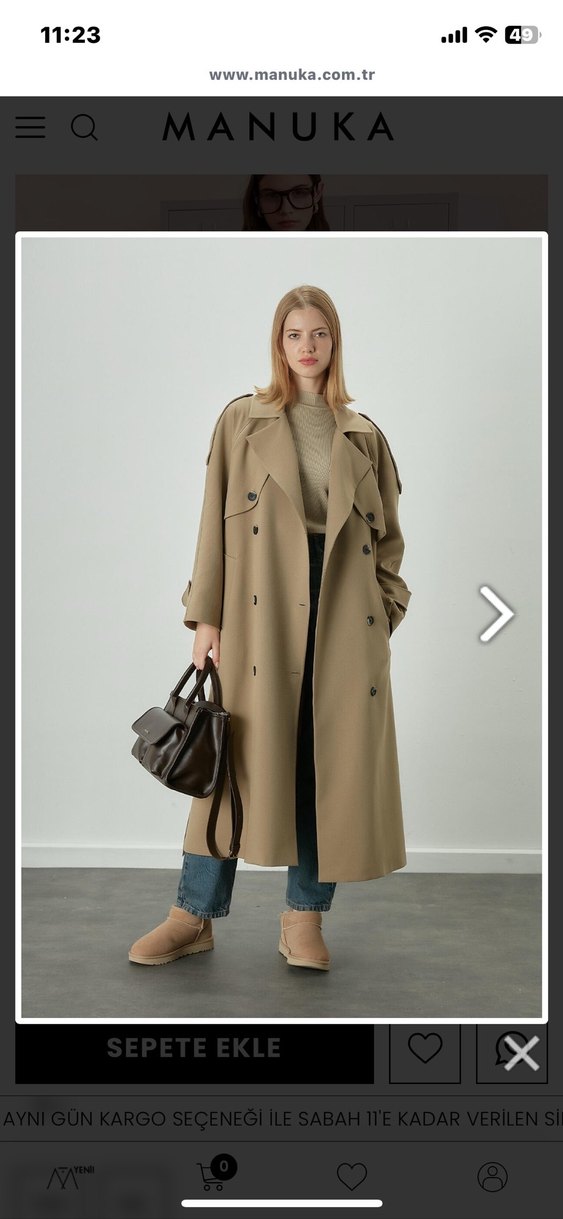 MANUKA Kadın Uzun Trençkot - Görsel 2